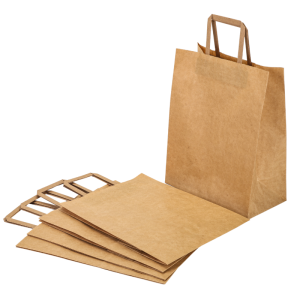 Kraft shoppingväska 26 x 14 x 33 cm - Paket om 250 - Dynasteel