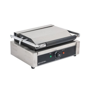 Grill Panini Grande Surface Rainurée/Lisse Dynasteel - Cuisson professionnelle parfaite pour restaurants et snacks