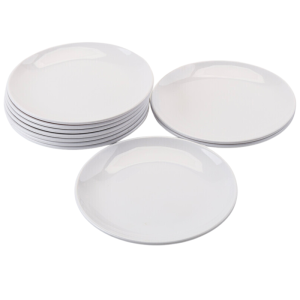 Rund Tallrik Melamin Ø 17,7 cm Vit - Set om 10