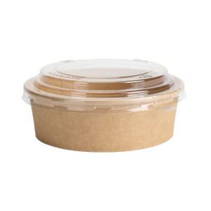 Kraft-salaattikulho PET-kannella - 500 ml - 300 kpl erä