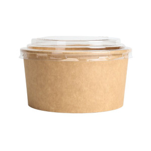 Kraft-salaattikulho PET-kannella - 1000 ml - 300 kpl erä