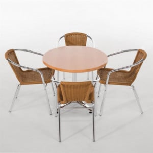 Rottings- och aluminiumstolar - Set om 2 - Renoverad