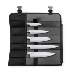 Set med 5 Wasabi Black knivar med fodral - Prestanda och elegans för professionella kockar