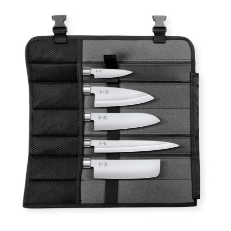 Set de 5 Couteaux Wasabi Black - Qualité professionnelle Japon - Avec Mallette