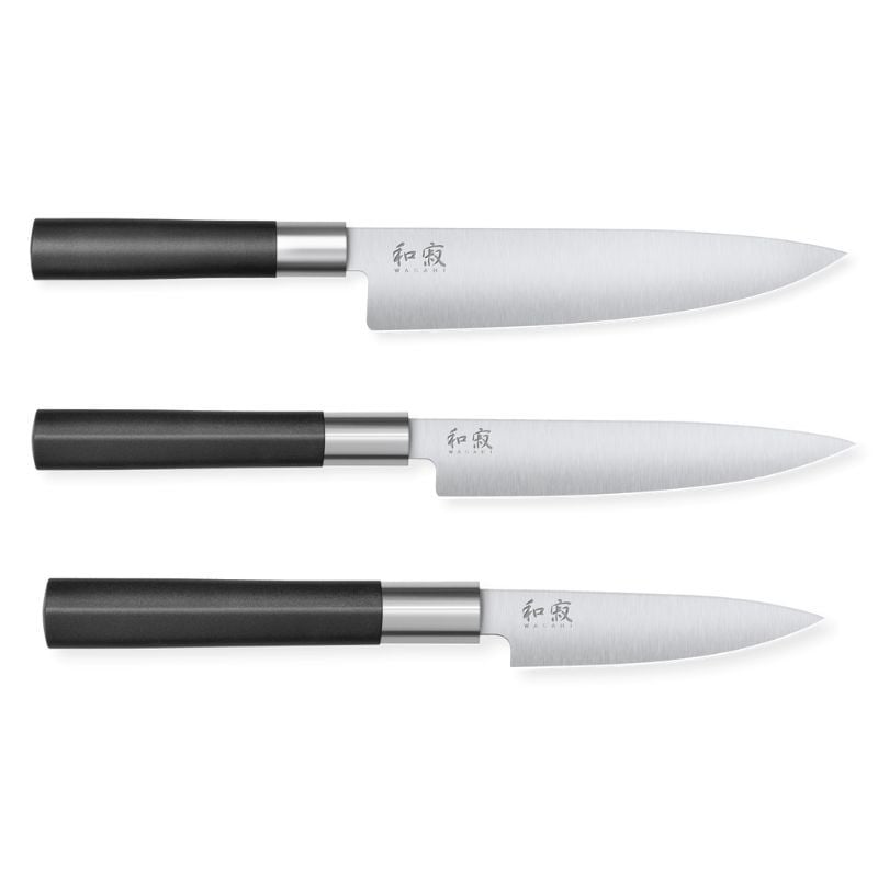 Set med 3 knivar Wasabi Black - Professionell skärningKnivar Kai Wasabi Black - Japansk precision