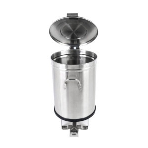 Ruostumaton teräksinen roskakori polkimella - 50 L - Dynasteel