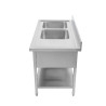 2 Sink Basins with Backsplash and Shelf - Sturdy and Functional | Dynasteel