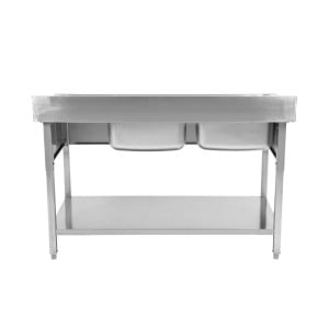 Kaksi allasta selkänojalla ja hyllyllä - Vankka ja toimiva | Dynasteel