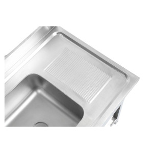 2 Sink Basins with Backsplash and Shelf - Sturdy and Functional | Dynasteel