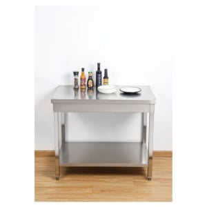 Stainless Steel Table with Shelf - D 600 mm - W 1000 mm - Dynasteel