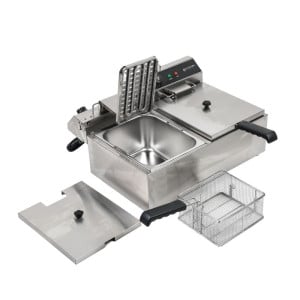 Ammattimainen Dynasteel-rasvakeitin - 2 x 10 L | Tilavuus 20 L | Ruostumaton teräs | Teho 2 x 3000 W