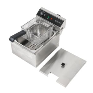 Ammattimainen rasvakeitin 10 L 3000 W Ruostumaton teräs — Termostaatti