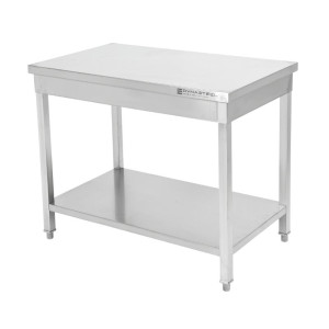 Ruostumaton teräspöytä 800x600 mm alahyllyllä — Pro