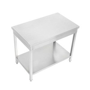 Ruostumaton teräspöytä 800x600 mm alahyllyllä — Pro