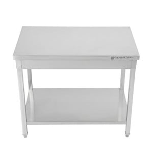 Inox-pöytä 1600 x 600 mm alahyllyllä — AISI 201