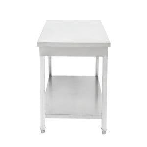 Inox-pöytä 1600 x 600 mm alahyllyllä — AISI 201