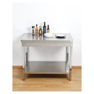 Table Inox avec Etagère - P 700 mm - L 800 mm - Dynasteel