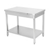 Stainless Steel Table with Shelf - D 700 mm - W 1000 mm - Dynasteel