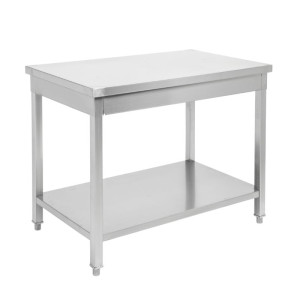 Rostfritt stål bord med hylla - Djup 700 mm - Längd 1600 mm - Dynasteel