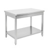 Stainless Steel Table with Shelf - D 700 mm - W 1600 mm - Dynasteel