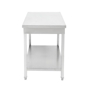 Rostfritt stål bord med hylla - Djup 700 mm - Längd 1600 mm - Dynasteel