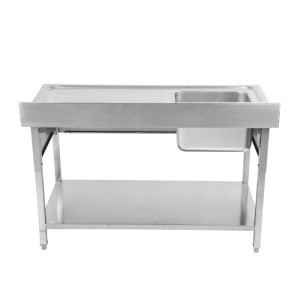 Sink 1 Bowl with Backsplash and Lower Shelf - W 1000 x D 600 mm - Dynasteel