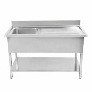 Plonge 1 Bac avec Dosseret et Etagère Basse - L 1000 x P 600 mm - Dynasteel