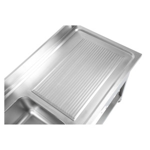 Plonge Inox 1 Bac 1200x600 mm, Droppbricka Höger, Stänkskydd