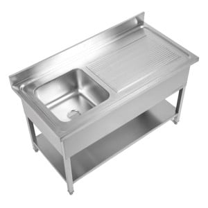 Plonge Inox 1 Allas 1200x600 mm, Valutusalue Oikea, Selkänoja