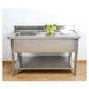 Stainless Steel Sink 1 Bowl 1200x600 mm, Right Drainer, Backsplash