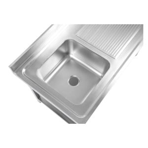 Plonge Inox 1 Allas 1200x600 mm, Valutusalue Oikea, Selkänoja