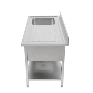 Plonge Inox 1 Allas 1200x600 mm, Valutusalue Oikea, Selkänoja