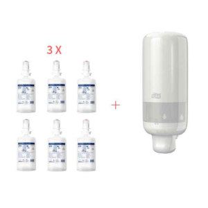 Starter Pack Valkoinen Saippua-annostelija ja Pehmeä Vaahtosaippua