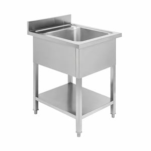 Plonge 1 Bakki selkänojalla ja hyllyllä - L 600 x S 600 mm - Dynasteel