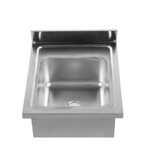 Sink 1 Basin with Backsplash and Shelf - L 600 x D 600 mm - Dynasteel