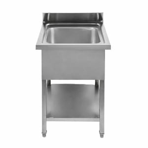 Plonge 1 Bakki selkänojalla ja hyllyllä - L 600 x S 600 mm - Dynasteel