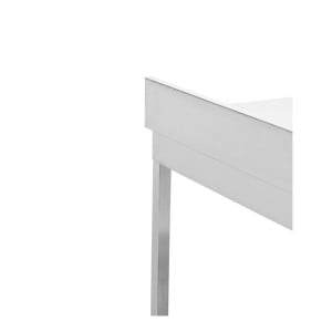 Inoxbord 1000x600 mm Ryggstöd och Låg Hylla