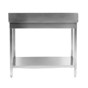 Inoxbord 1000x600 mm Ryggstöd och Låg Hylla
