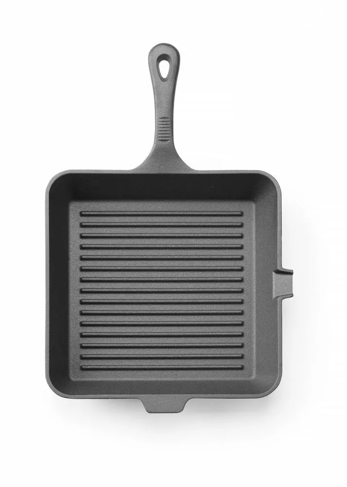 Neliönmuotoinen valurautainen grillipannu - 250 x 250 mm