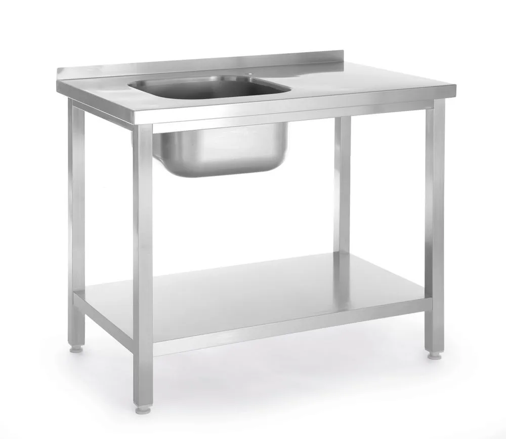 Allaspöytä 1 Altaalla Vasemmalla ja Hyllyllä Kitchen Line - P 600 x L 800 mm