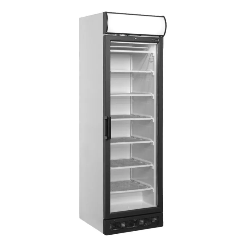 Lasivitriinipakastin katoksella, lasiovellinen - Valkoinen - 270 L