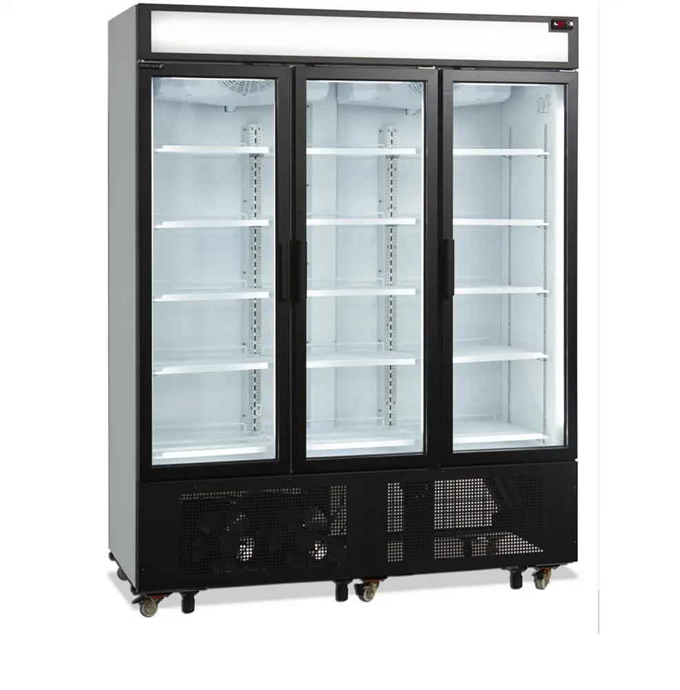 Kolmiovinen lasiovinen jääkaappi - 825 L