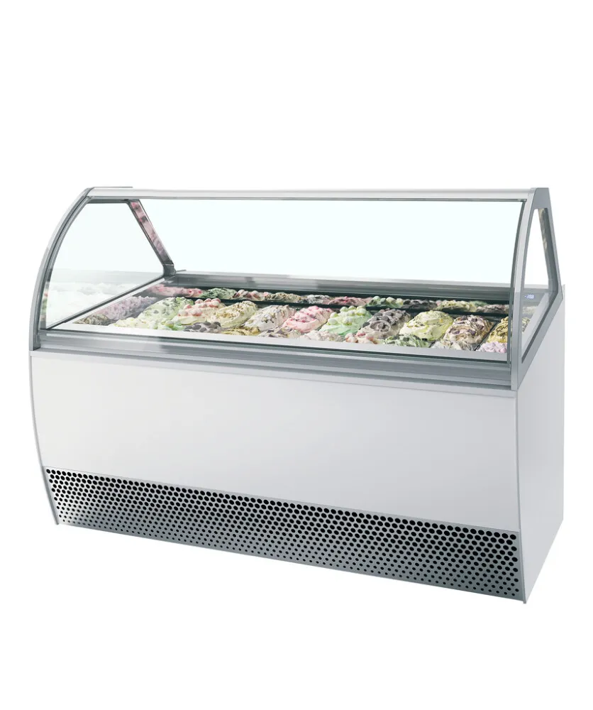 Jäähdytetty jäätelövitriini kaarevalla etuosalla - 20 x 5 L