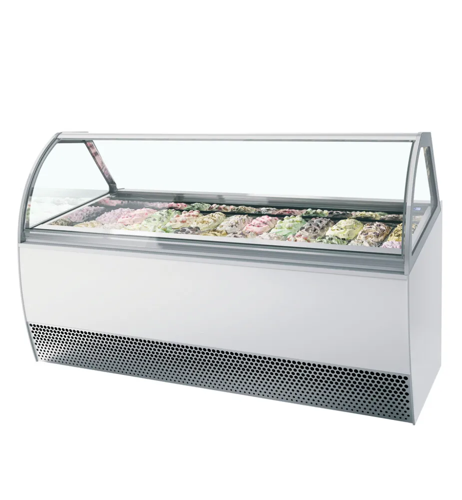 Vitrini jäätelölle, jossa on kaareva etuosa - 24 x 5 L