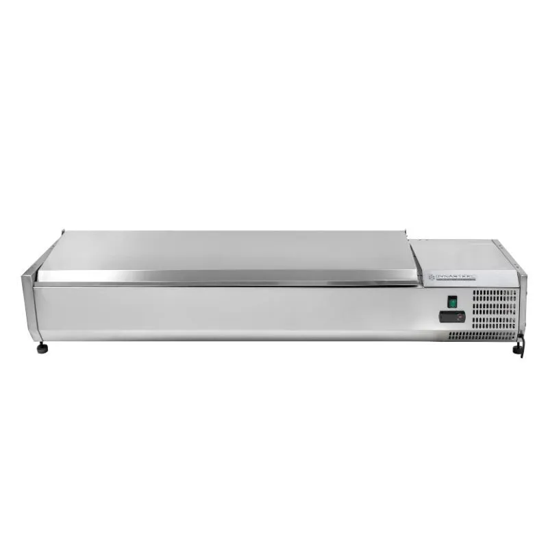 Saladette Jääkaappi Asetettava Ruostumaton Teräskansi - 7 x GN 1/4