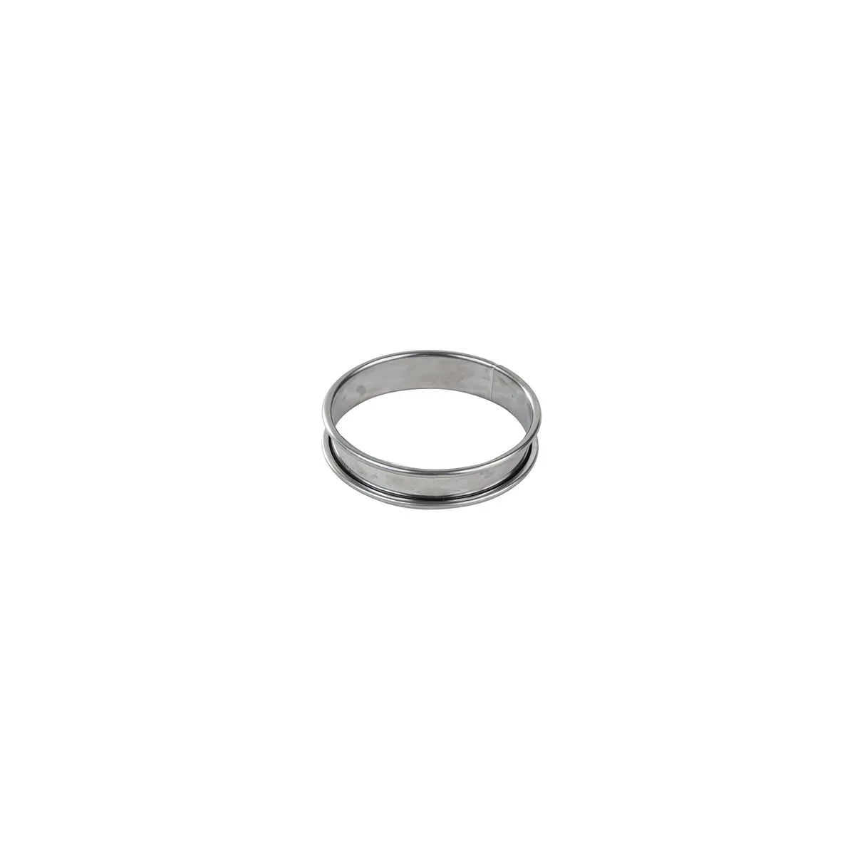 Ruostumattomasta teräksestä valmistettu piirakkarengas, rullareunainen - ⌀ 90 mm