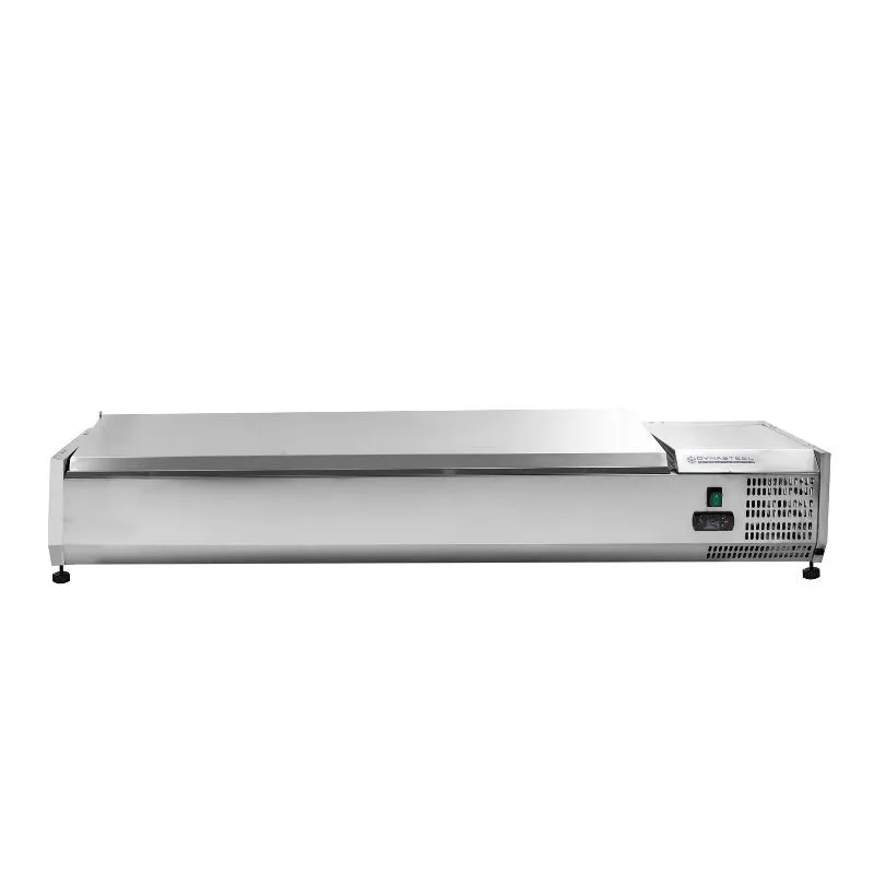 Saladette Jääkaappi Asetettava Ruostumaton Teräskansi - 7 x GN 1/3