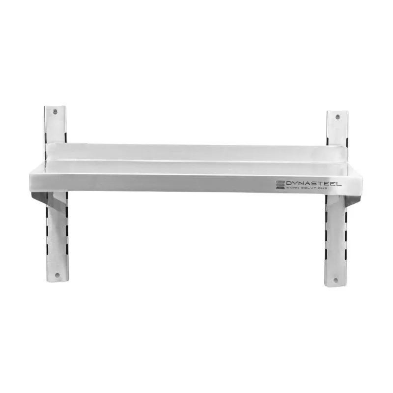 Seinähylly ruostumattomasta teräksestä kiskojen päällä - L 600 x S 300 mm