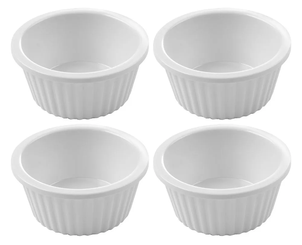 Raitakuvioitu melamiininen ramekin 35 ml - 4 kpl:n setti