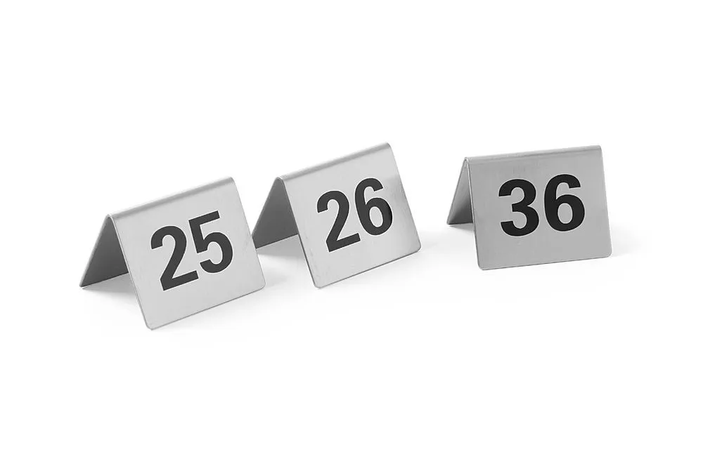 12 numeroiduilla pöytätelineillä, numerot 25-36.